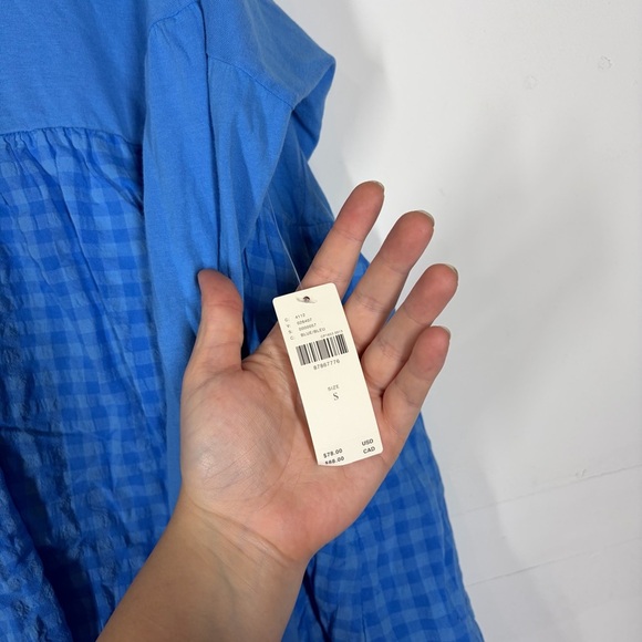 NWT Anthropologie Pilcro Babydoll Gingham Top Size Small - Picture 9 of 11